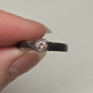 Women's Silver Ring with Pink Stone